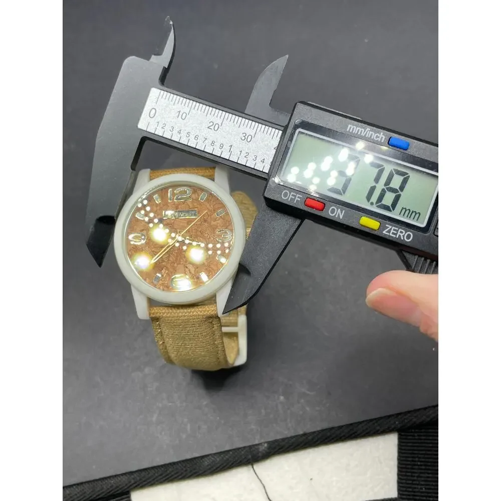 iSPROUT Diamond Corn Resin Case Quartz Watch Lot of 3 White Cork Floral Dial